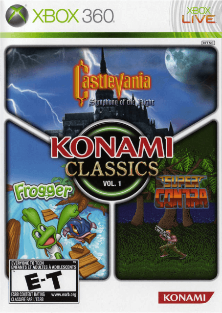 Konami Classics Volume 1 box art for Xbox 360
